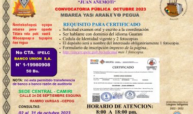 CONVOCATORIA PUBLICA MES DE OCTUBRE 2023