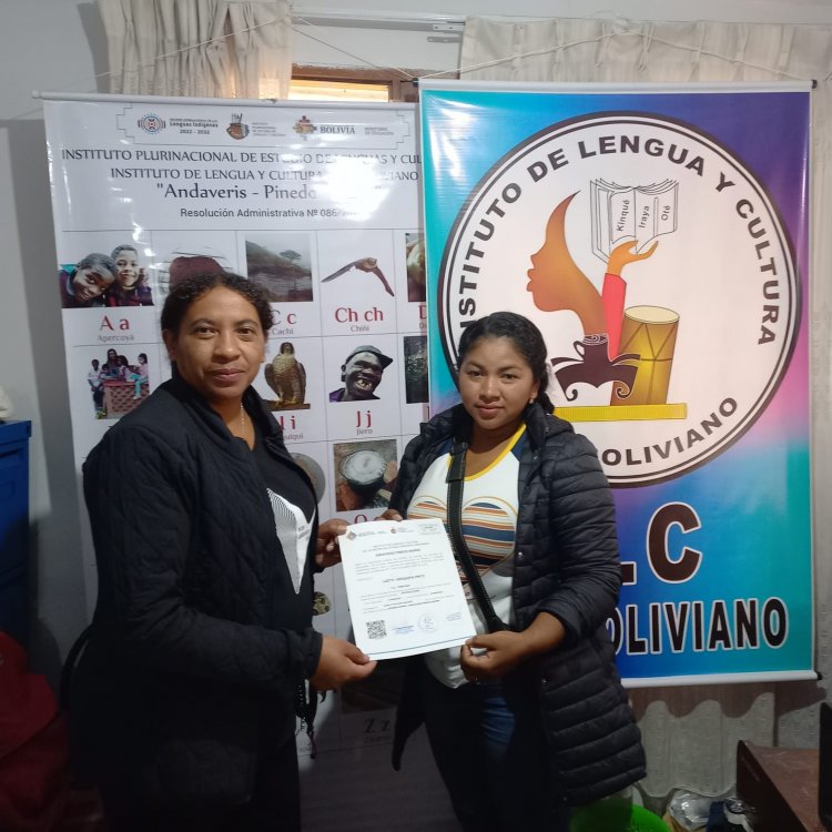 ENTREGA DE CERTIFICADO DE DOMINIO ORAL Y ESCRITO DE LA LENGUA AFROBOLIVIANA A POSTULANTES A LAS ESFM Y UA. POR LA MODALIDAD "B4"