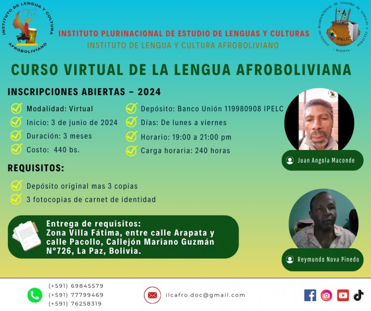 CURSO VIRTUAL DE LA LENGUA AFROBOLIVIANA