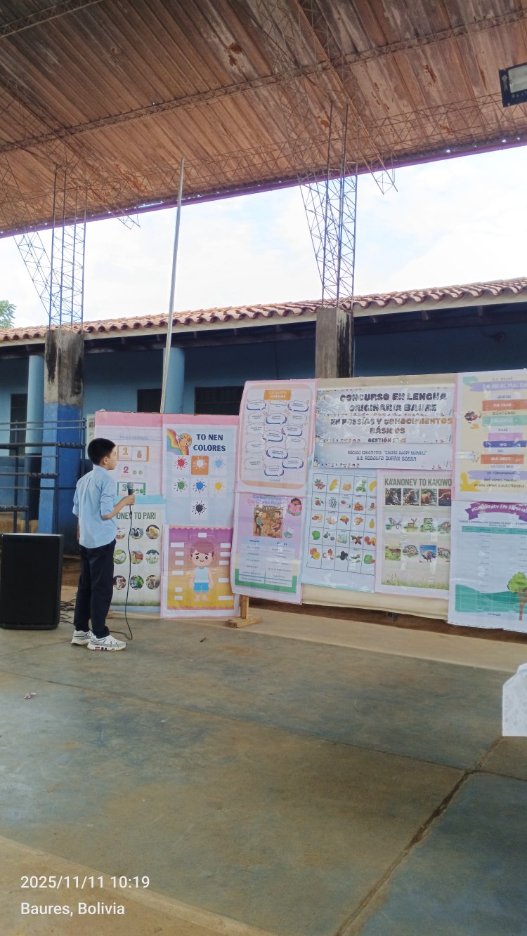 CONCURSO ESTUDIANTIL EN LENGUA ORIGNARIA BAURE, U.E RODOLFO DURÁN SOSSA