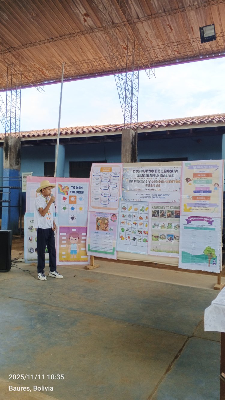 CONCURSO ESTUDIANTIL EN LENGUA ORIGNARIA BAURE, U.E RODOLFO DURÁN SOSSA