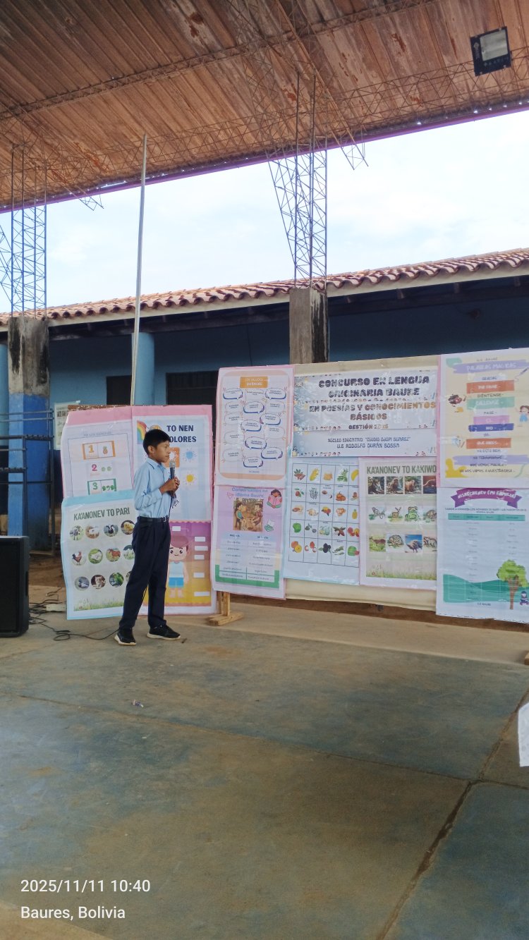 CONCURSO ESTUDIANTIL EN LENGUA ORIGNARIA BAURE, U.E RODOLFO DURÁN SOSSA