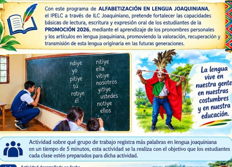 El IPELC. ILC-Joaquiniano fortalecen y promueven el idioma y la cultura en unidades educativas